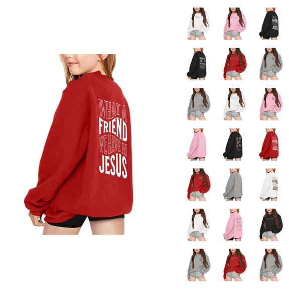 Boys Girls Christian Sweatshirts 2025 Long Sleeve Crewneck Bible Verse Graphic Sweatshirt Kids Pullover Tops