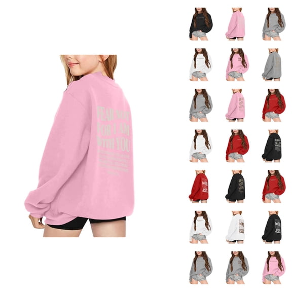 Boys Girls Christian Sweatshirts Crewneck Long Sleeve Bible Verse Graphic Sweatshirt Kids Pullover Tops