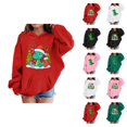 thumbnail image 1 of Boys Girls Christmas Hoodie Long Sleeve Funny Cute Dinosaur Graphic Hooded Sweatshirt Pockets Kids Pullover Tops 2-13 Years, 1 of 6