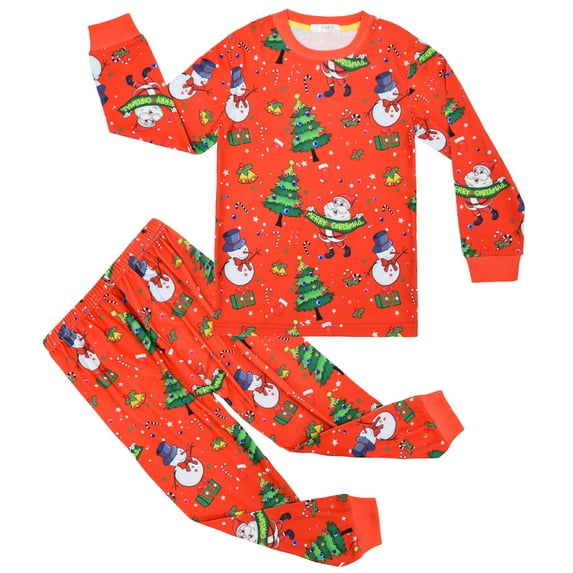 Boys Girls Christmas Pajamas 2-Piece Pj Set Holiday Clothes Sleepwear