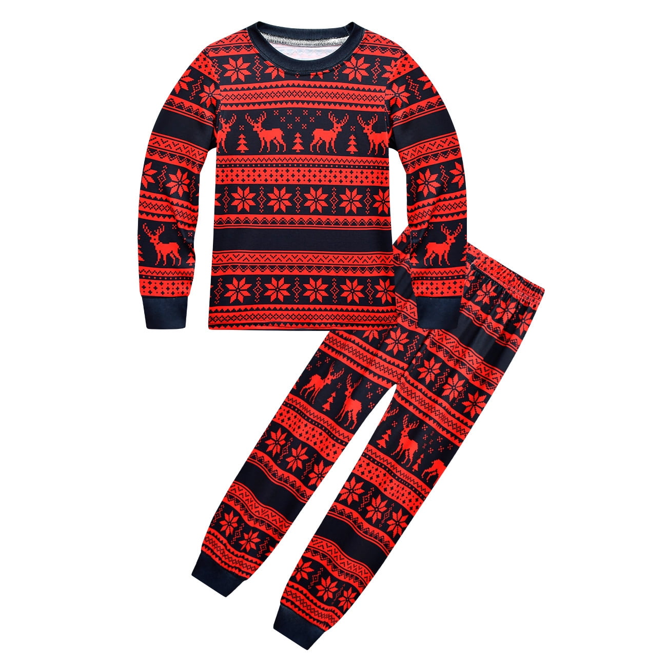 Boys Girls Christmas Pajamas Sets Elf Xmas Deer Sleepwear Matching Pjs