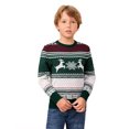 thumbnail image 1 of Boys Girls Christmas Sweaters Holiday Unisex Sweater Crewneck Xmas Party Knit Reindeer Snowflakes Pullover, 1 of 8