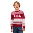 thumbnail image 1 of Boys Girls Christmas Sweaters Holiday Unisex Sweater Crewneck Xmas Party Knit Reindeer Snowflakes Pullover, 1 of 8