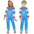 thumbnail image 1 of Boys Girls Chucky Costume Jumpsuit Halloween Cosplay Dress Up, 1 of 7