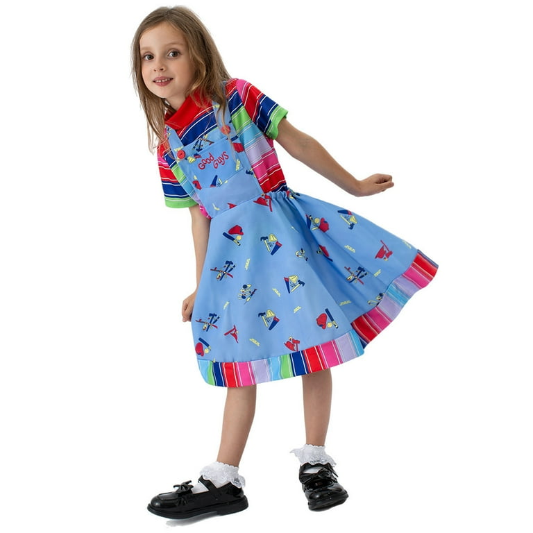 Chucky Costume Ladies Blue Dress Chucky Costume Ladies Blue Dress