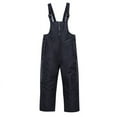 thumbnail image 1 of Boys Girls Classic Snow Bib Ski Snowsuit Winter Pants Overalls Waterproof Windproof Outdoor Unisex Rain Bib Black 2T, 1 of 6