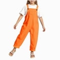 thumbnail image 1 of Boys Girls Clothes Long Overalls Fall Winter Solid color Clothes for 2T 3T 4T 5T 6T 7T 8T 9T 10T Kids Cute Suspender Jumpsuit for Little Kids Outfits,Orange,3-4 Years, 1 of 8