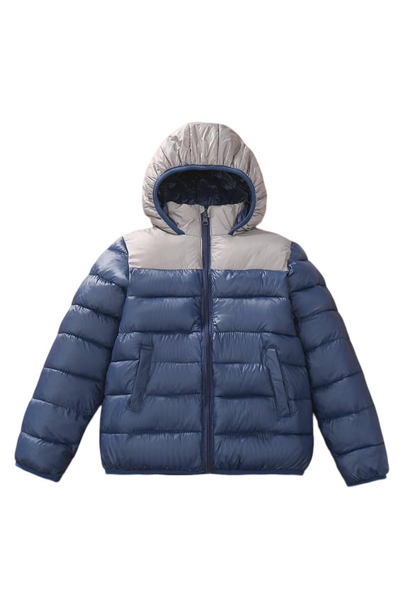 Boys Girls Clothes Plain Hooded Zipper Thin Jacket With Pockets Fall Casual Warm Jacket, 9 Years Navy
