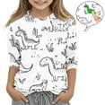 thumbnail image 1 of Boys Girls Coloring Shirt 3/4 Sleeve T Shirtd Hand Color-In DIY Pullover Casual Top Valentines Day Gift for Kids, White, 7 Years, 1 of 5