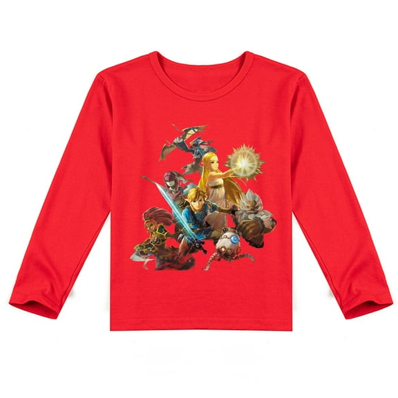 Boys & Girls Comfy The Legend of Zelda Long Sleeve T-shirt, Printed Cotton for Seasonal Fun