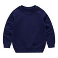 thumbnail image 1 of Boys Girls Cotton Crewneck Sweatshirt Long Sleeve Solid Color Basic Top Casual Pullover for Daily Wear & School (1-13Y), 1 of 3
