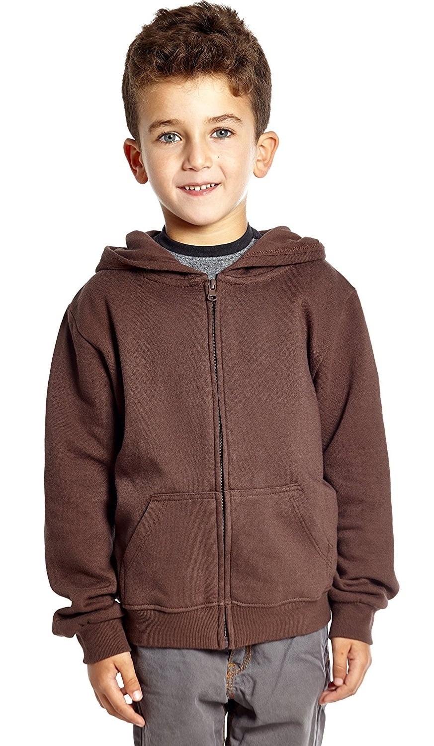 Boys Girls Cotton Hoodie Brown 6 Years 