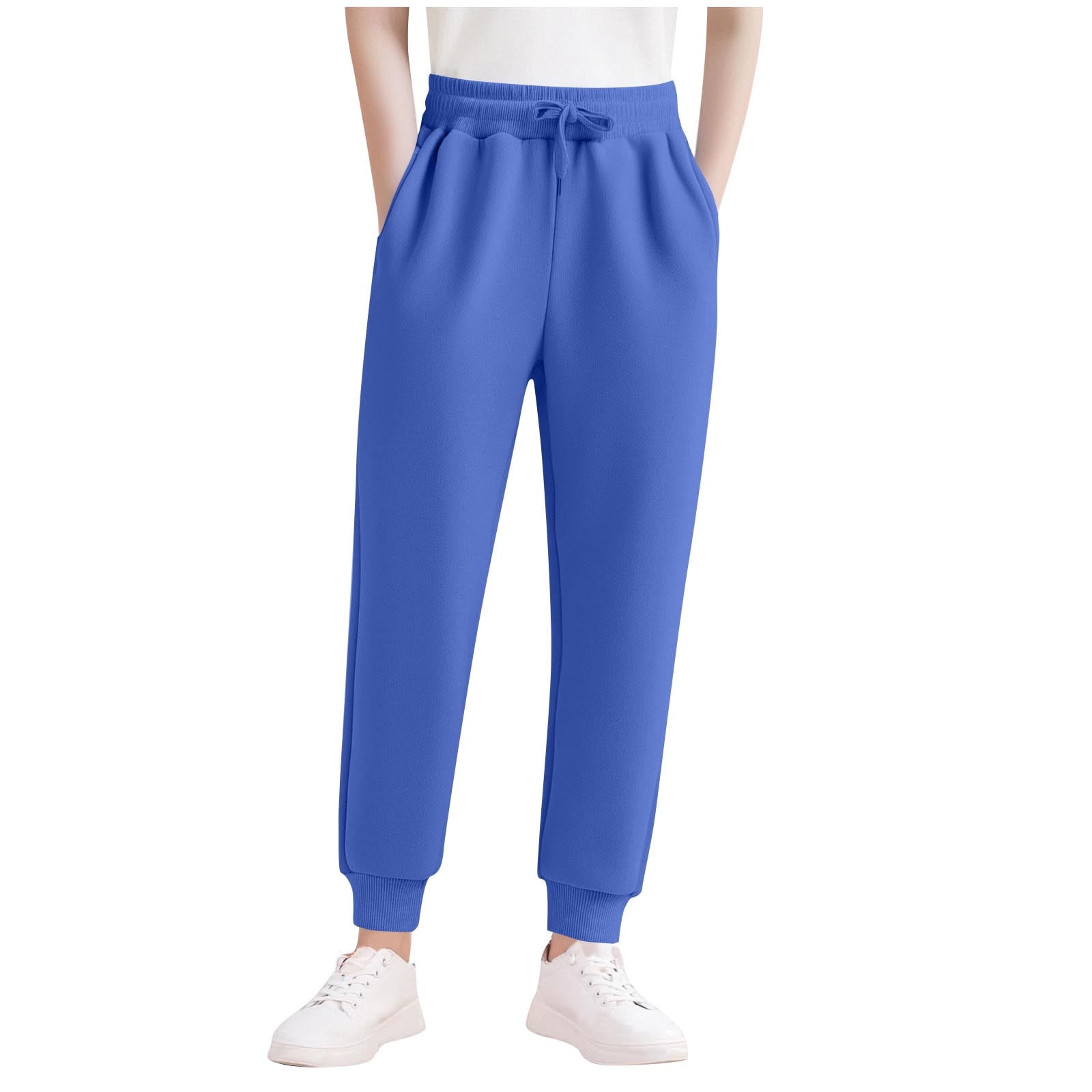 Boys Girls Cotton Jogger Pants Soft Warm Elastic Waisted Sweatpant ...