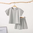 thumbnail image 1 of Boys & Girls Cotton Sets Two Piece Outfits Size 2-8 Toddlers Kids Casual Solid Color Short Sleeve Tops and Shorts Going-Out Loungewear Set, 1 of 3
