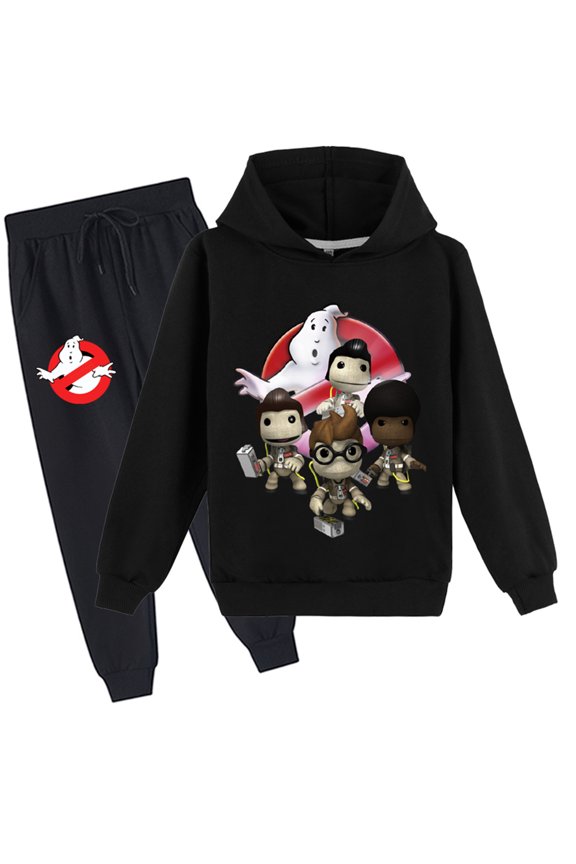 Boys Girls Cotton Sweatshirt Hooded Ghostbusters Long Sleeve Hoodie and Sweatpants Set Casual Sweatsuit for Teen