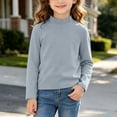 thumbnail image 1 of Boys Girls Cotton T Shirts Kids Crewneck Tops Comfort Long Sleeve Basic Tees Light Blue 4-5 Years, 1 of 7