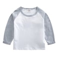 thumbnail image 1 of Boys Girls Cotton T-shirts Kids Raglan Long Sleeve Tops Spring Fall Winter Basic Tee Crew Neck Tshirts (9-10 Years, Gray), 1 of 6