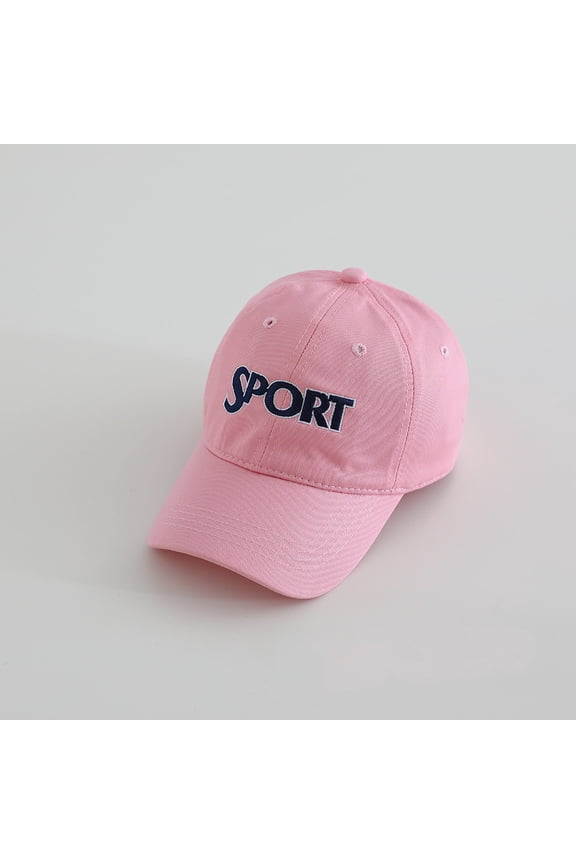 Boys & Girls Cotton Twill Cap, Embroidered Logo or Print, Lightweight Sun Protection Hat for School, Beach, or Travel. Pink 1PC