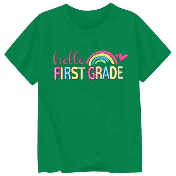 Boys & Girls Crew Neck Short Sleeve T-Shirts,Comfortable Breathable Casual Tops for Daily Back-to-School Outfits