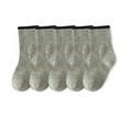 thumbnail image 1 of Boys & Girls Crew Socks 5 Pack 1-8 Years Toddlers Kids Children Multipack Cotton Moisture-Wicking School Athletic Workout Ankle Sock, 1 of 4