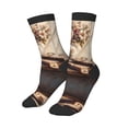 Boys Girls Crew Socks, Vintage Floral Vase With Books Breathable and