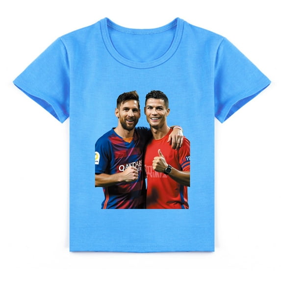 Boys Girls Cristiano Ronaldo Breathable Cotton Crew Neck Short Sleeve T-shirt Kids Print Casual T-shirt