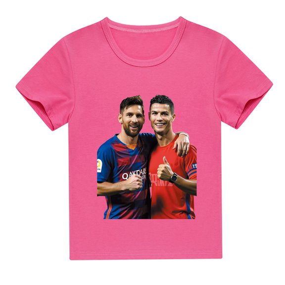 Boys Girls Cristiano Ronaldo Breathable Cotton Crew Neck Short Sleeve T-shirt Kids Print Casual T-shirt