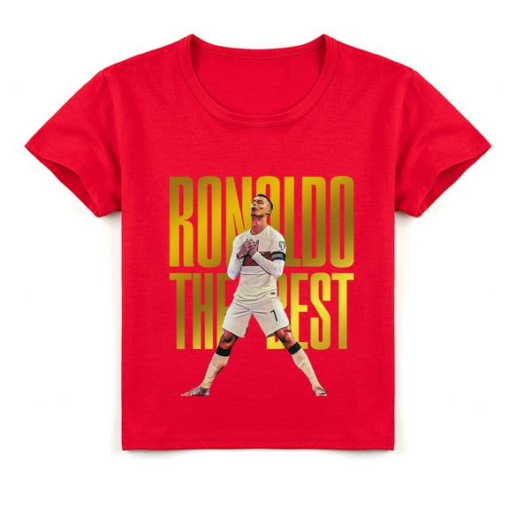 Boys Girls Cristiano Ronaldo Cotton Short Sleeve T-shirt Children's Casual Sport Top Summer T-shirt