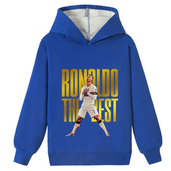 Boys Girls Cristiano Ronaldo Design Brushed Pullover Hoodies - Comfort and Style for Winter Days