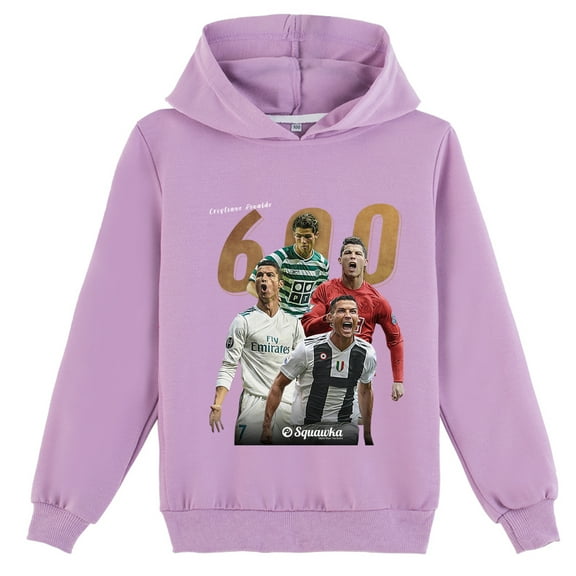 Boys Girls Cristiano Ronaldo Hooded Pullover Sweatshirt Long Sleeve Kids Clothing