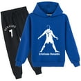 thumbnail image 1 of Boys Girls Cristiano Ronaldo Hoodies Loose Sweatshirts Print Graphic Spring Autumn Hooded Long Pants Sets for 2-12 Years, 1 of 3