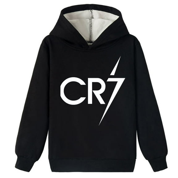 Boys Girls Cristiano Ronaldo Winter Brushed Warm Fleece-Lined Cotton Hoodie Pullover Kids Sweatshirt