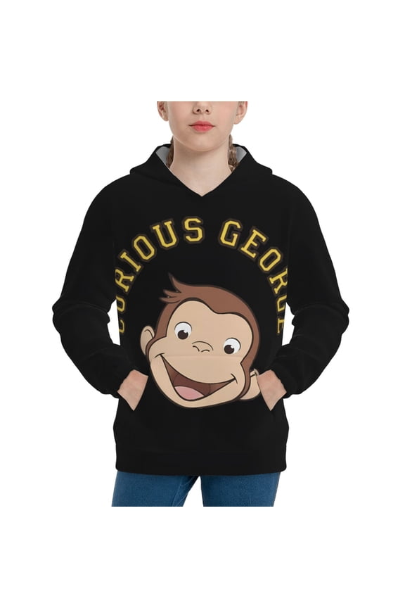 Boys Girls Curious George Sweatshirt for Fans Gift Kids 3D Figure Printed Teen Hoodie Outfits