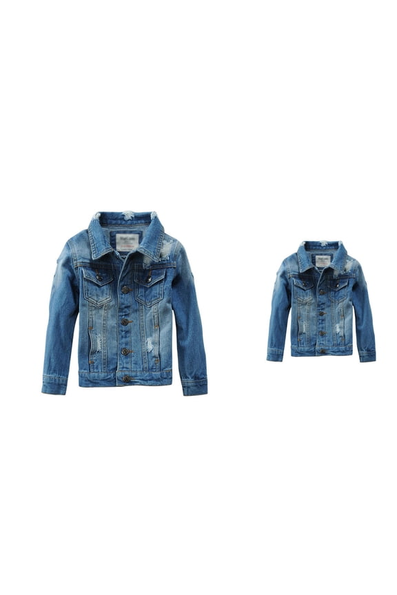 Boys Girls Denim Jacket, Casual Style Autumn Outerwear Coat for Toddlers Kids, 12M-14 Years