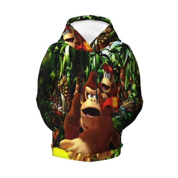 Boys Girls Don-key Kon Pullover Hoodies 3D Print Novelty Colorful Kids Hoodie Sweatshirts With Pocket
