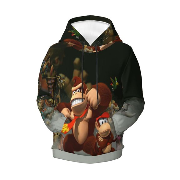 Boys Girls Don-key Kon Pullover Hoodies 3D Print Novelty Colorful Kids Hoodie Sweatshirts With Pocket