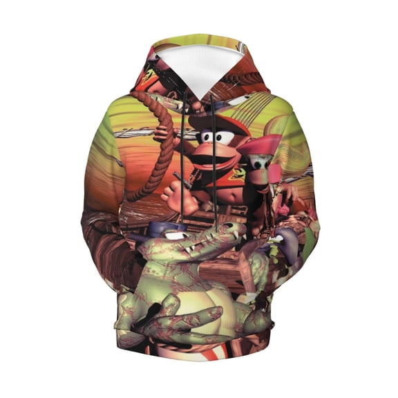 Boys Girls Don-key Kon Pullover Hoodies 3D Print Novelty Colorful Kids Hoodie Sweatshirts With Pocket