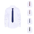 thumbnail image 1 of Boys Girls Dress Shirt with Tie Spring Fall Long Sleeve Button Down Lapel Collared Cotton Shirt, 1 of 5
