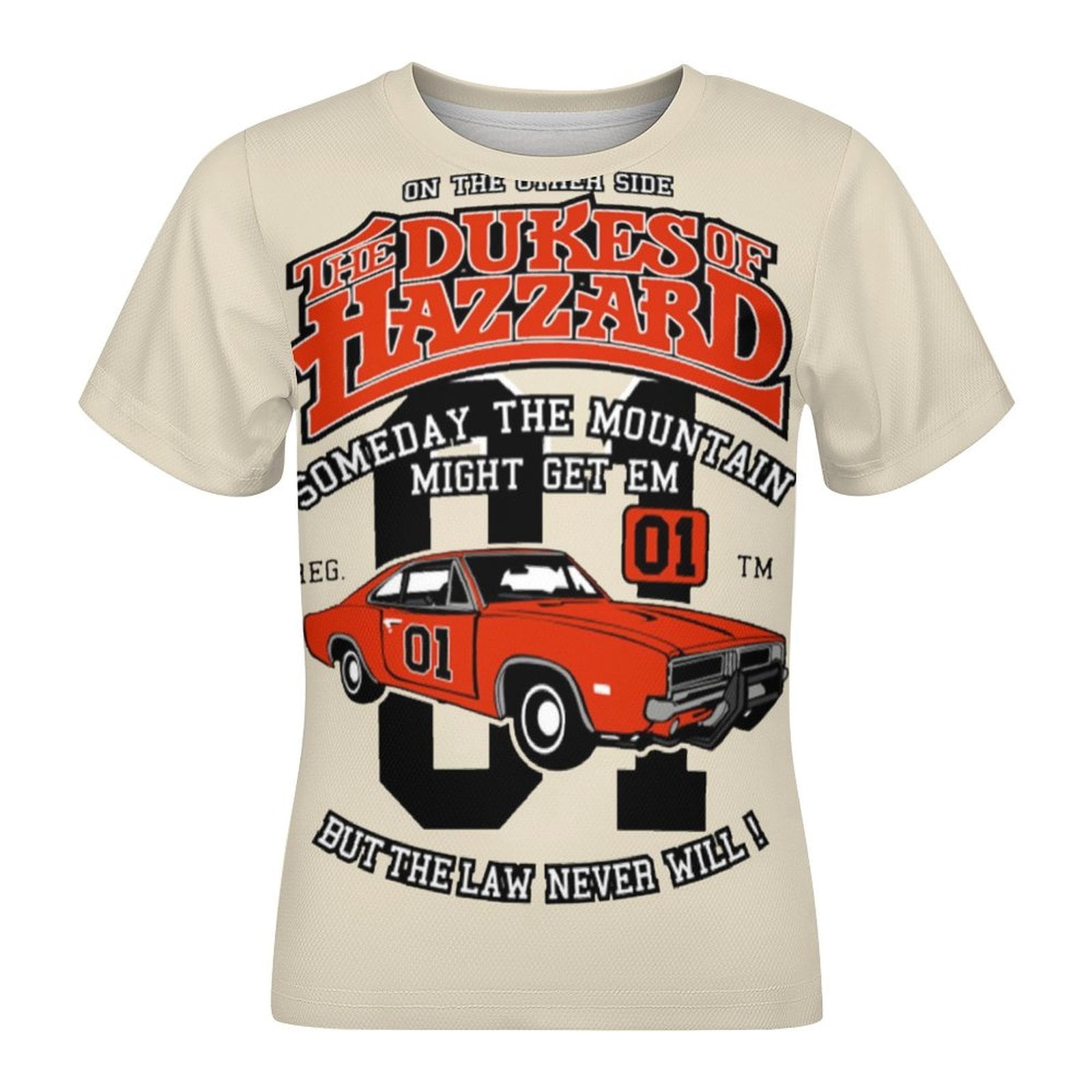 Boys Girls Dukes Orange Car Haz-zard T-Shirt Crewneck Short Sleeve Tee ...