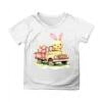 Boys Girls Easter T-Shirt Crewneck Graphic Printed Pullover Tops Casual Trendy Baby Girls' Tops,White,150