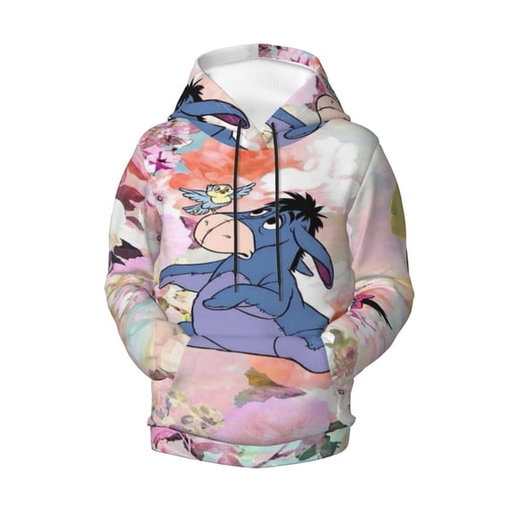 Boys Girls Ee-Yore Pullover Hoodies 3D Print Novelty Colorful Kids Hoodie Sweatshirts With Pocket