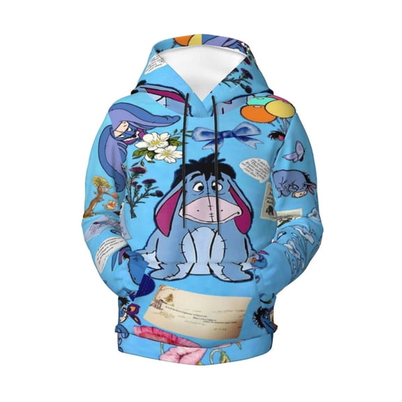 Boys Girls Ee-Yore Pullover Hoodies 3D Print Novelty Colorful Kids Hoodie Sweatshirts With Pocket
