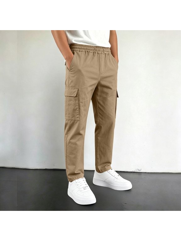 Boys Girls Elastic Waist Cargo Pants – for Kids Aged 5-16 Years – for School, Outdoor Play, and Daily Casual Wear