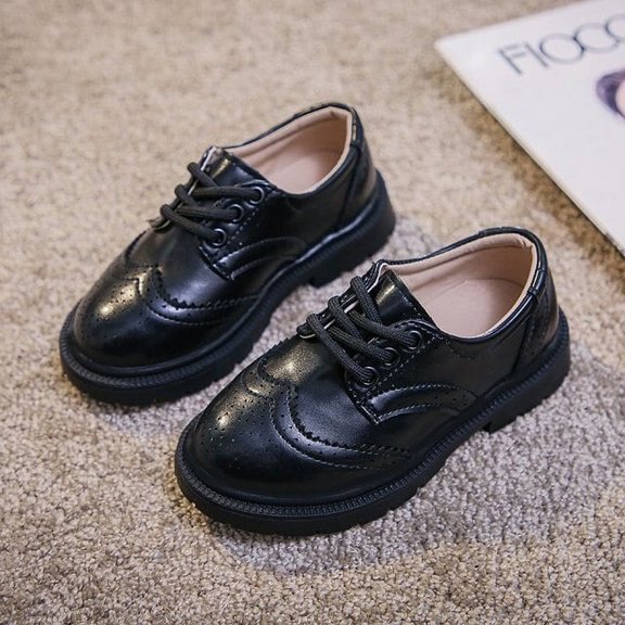 Boys Girls Fashion Leather Shoes 2022 Children New Style Oxfords Vintage Lace-up Kids Flats for School Party Formal Wedding Hot