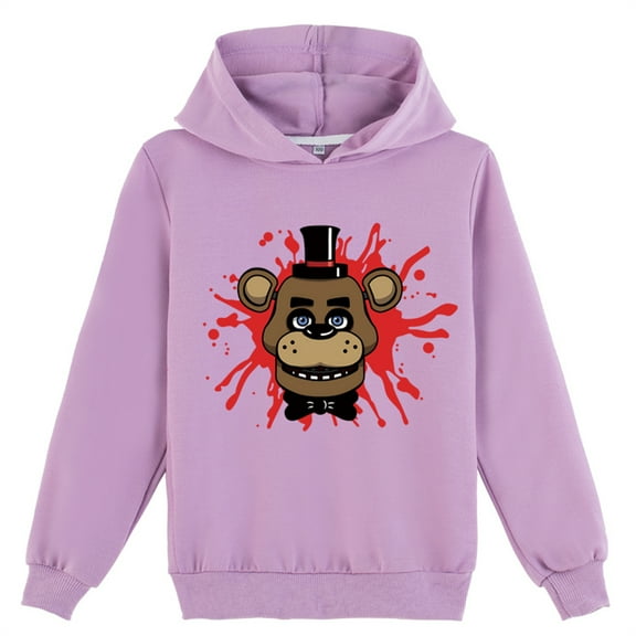 Boys Girls Five Nights at Freddy Long Sleeve Pullover Hoodies,Graphic Hooded Casual Sweatshirts for Kids