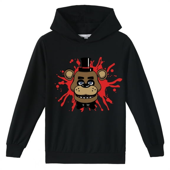Boys Girls Five Nights at Freddy Long Sleeve Pullover Hoodies,Graphic Hooded Casual Sweatshirts for Kids
