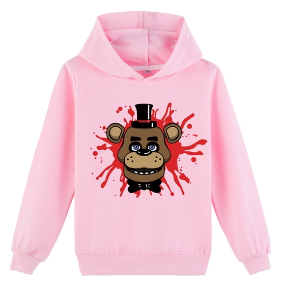 Boys Girls Five Nights at Freddy Long Sleeve Pullover Hoodies,Graphic Hooded Casual Sweatshirts for Kids