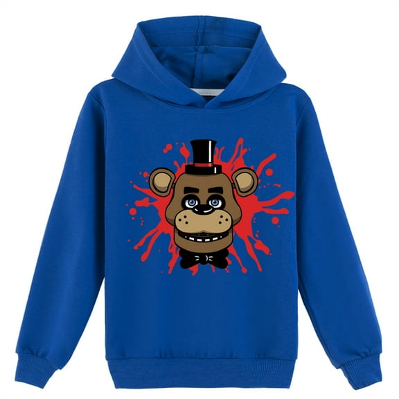 Boys Girls Five Nights at Freddy Long Sleeve Pullover Hoodies,Graphic Hooded Casual Sweatshirts for Kids