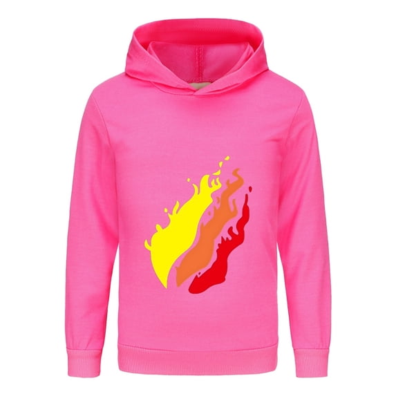 Boys Girls Flame Hoodie – Kids Preston Playz Inspired Lightweight Sweatshirt Long Sleeve Pullover for Kids