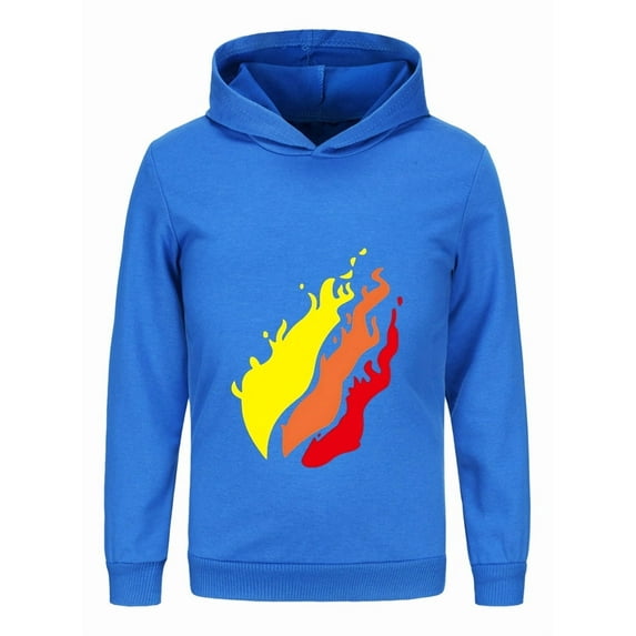 Boys Girls Flame Hoodie – Kids Preston Playz Inspired Lightweight Sweatshirt Long Sleeve Pullover for Kids